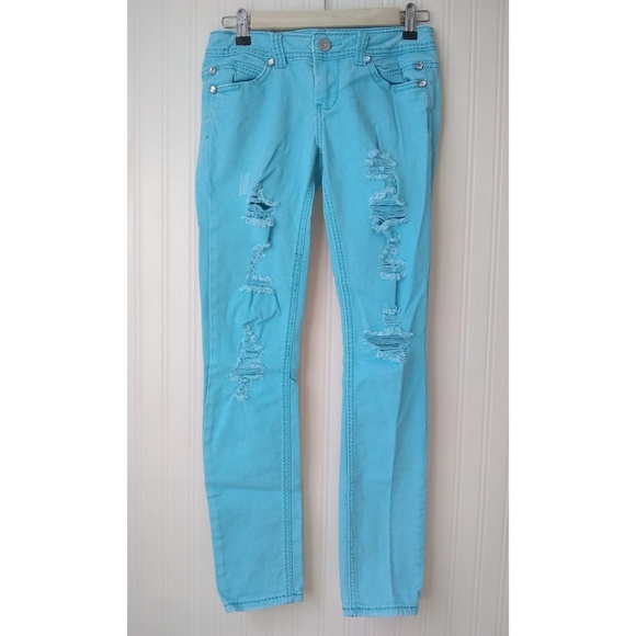 Almost Famous Denim - BOGO🆓️ Blue Distressed Low Rise Skinny Jeans